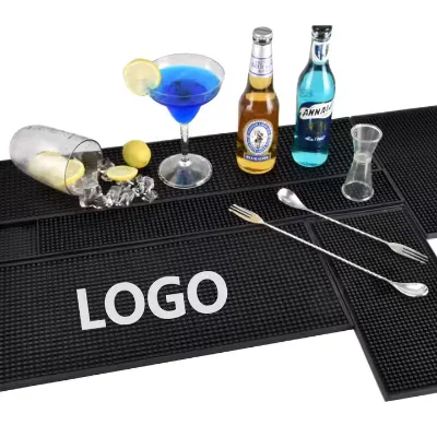 Eco-friendly Black Red Purple Blue Multi Color 45*45*1cm 60*10*1cm Soft Pvc bar Mat With Custom logo Design