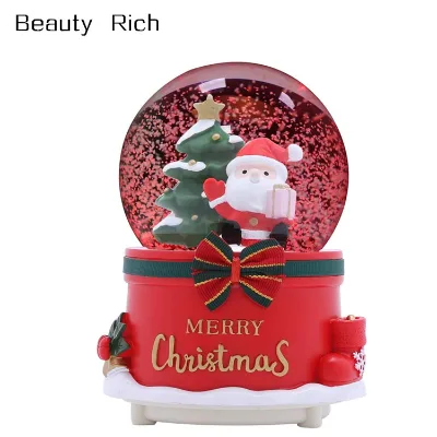 0 MM Christmas Snow Globe With 8 Music and 4 Color Lights Santa Music Box Home Decoration for Girls Boys Kids Granddaughters