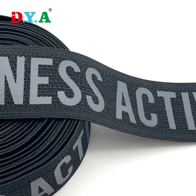 Manufacturer Customized 4cm Breathable Printed Logo Knitted Mesh Elastic Cord for Sportswear Waistband