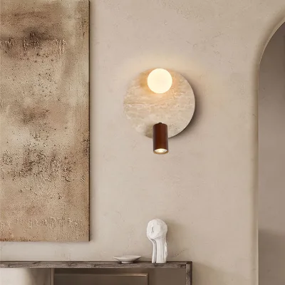 Japanese Wabi Sabi Huang Shi Living Room Wall Lamp Modern Simple Warm Khaki Bedroom Study Bedside Apartment Decoration Light