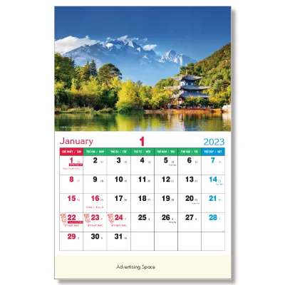 2024 Calendar Printing Custom Printing Wall Calendar Monthly Calendar with logo Advertising Space