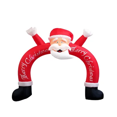 Custom Logo PVC Inflatable Santa Claus Archway, Giant Inflatable Arch for Christmas Shopping Mall & Party Decoration
