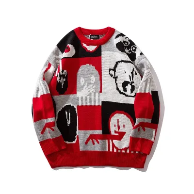 Factory Autumn Men Fashion Crop Tops Long-sleev Custom-made Crew Neck Plus Size Sweater