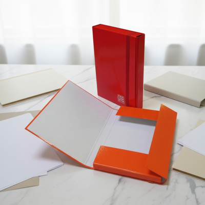 Customize Printed A4 Paperboard Document Folder Elastic Office Folder Paper Box File