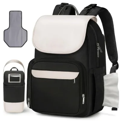 Small Diaper Bag Backpack Changing Pad Stylish Insulated Bottle Pocket Water Resistant Zipper Closure Baby Bags Mom
