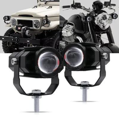 Motorcycle External Spotlights Electric Vehicle LED Light Source Aviation Aluminum 9-85V Yellow+White
