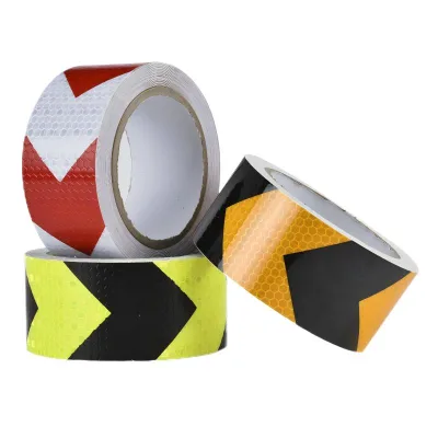 Lianxing PVC High Visibility Arrow Outdoor Road Safety Reflective Warning Tape Chevron Reflective Sticker