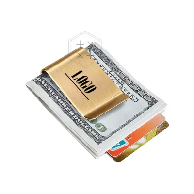 Steel Custom Gold Brass Cash Clip Money Clip for Business Retail Showroom Shopping Mall Use