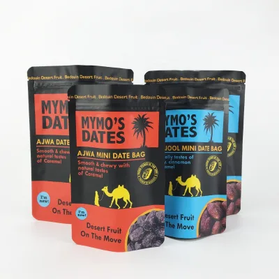 100g 250g OEM Printed Aluminum Foil Stand up Dates Palm Food Packaging Pouch with Ziplock
