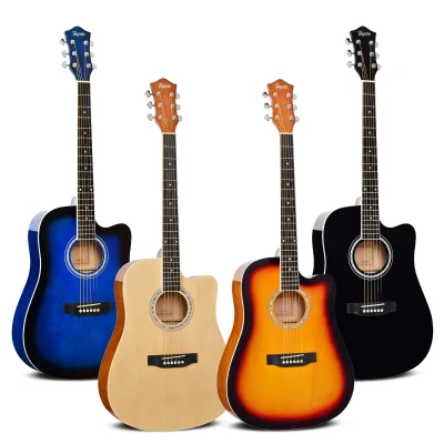 China Factory Wholesale Cheap Hot-sale Linden Top 41 Inch Acoustic Guitar for Beginner Accept OEM