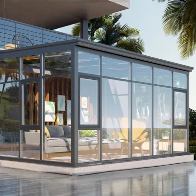 Factory Direct Aluminum Glass Patio Enclosures Four Season Sunroom Residential Patio Enclosures Triangle Roof Aluminum Alloy