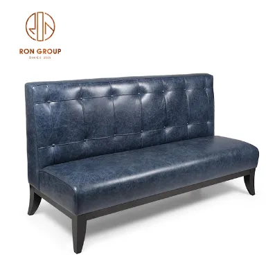 China Factory Price Customized Modern Furniture Commercial High End Leather Booth Restaurant High Back 2 Seat Sofa