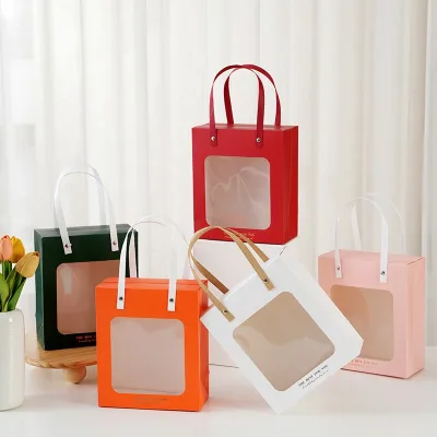 Wholesale Custom Printed Logo Window Paperboard Boxes Biodegradable & Environmentally Food-Grade Biodegradable Window Paper Bag