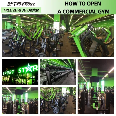 Turnkey Gym Project Commercial Fitness Center Complete Package Strength Plate Loaded Pin Loaded and Free Weight Workout Machine