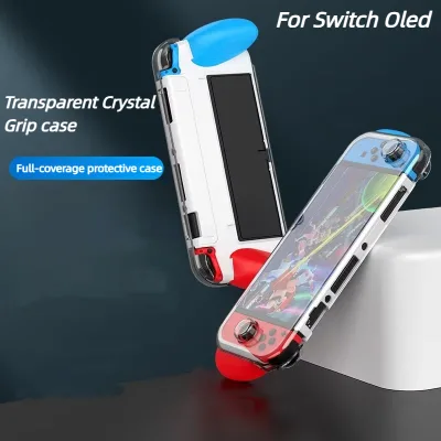 For Switch Oled Console Transparent Crystal Grip case ,Hard Protective case for Switch Oled,Can Plug Directly Into the Dock