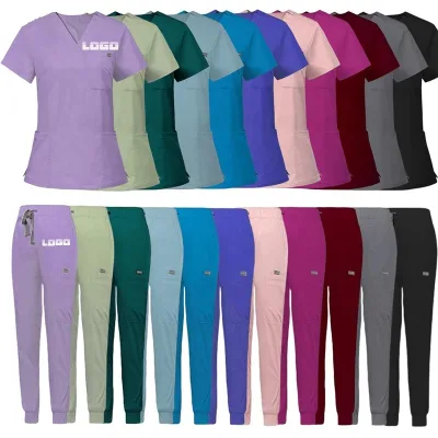Wholesale 2024 Hospital Uniforms Nursing Jogger Sets Beauty Pet Dentistry Doctor Oem Odm Nurse Uniforms Scrub Set