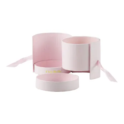 Custom Logo Round Bonbon Truffle Candy Box Gift Box with Ribbon Packing for Chocolates