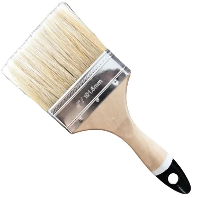 Multifunctional Easy to Carry and Light Tinplate Ferrule 4 Inch Wood Flat Sash Painting Brushes Tool for Wall