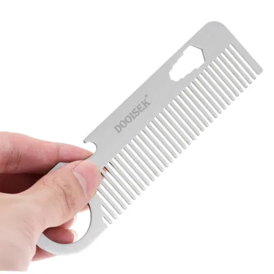 Customized Wholesale Quality Portable Simple Anti-static Anti-tangling Card Comb Custom logo 304 Stainless Steel Comb