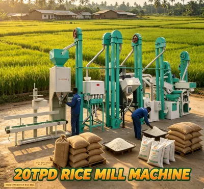 High Efficiency 20TPD Rice Mill Machine Auto Rice Processing Line for Nigeria Ghana Malawi Africa Market