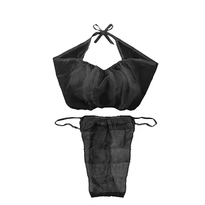 OEM Lady Black Nonwoven Disposable Bra for Spa Strapless Bras for Spray Tanning