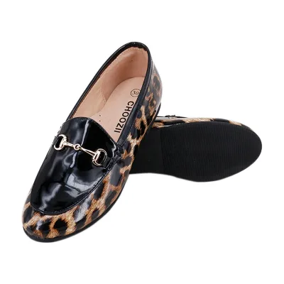 Choozii Children Footwear Wholesaler Fashion Slip-on Patent Leather Loafers for Kids Girls Shoes and Adults Women