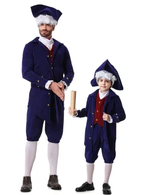 Halloween Medieval Knight  Cosplay Costume Adult Kids Surcoat Style Outfit with Hat for Stage Performance Party