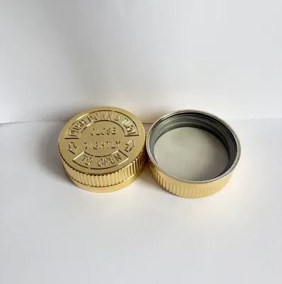38/400 Plastic Child Resistant Cap Child Safety Lids with Metallic Golden Electroplated Layer