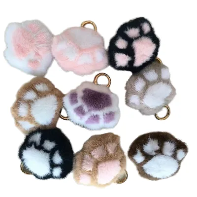 Cat Claw Plush Pendant Simulation Otter Hair Cat Claw Doll Plush Keychain Wholesale