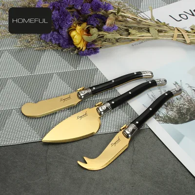 New Collection Titanium-Plated Cheese Tool Set Includes Cheese Spreader Cutter With ABS Handle Stainless Steel Blade Home Use