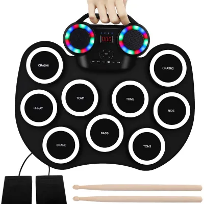 Wholesale Price Durable Portable Electronic Drum Hand-held Electronic Drum. Built-in Lithium Battery With Speaker.