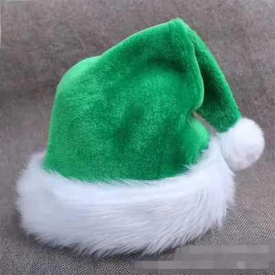 Plush Blue Santa Hat Christmas Red Hat for Kids Adults