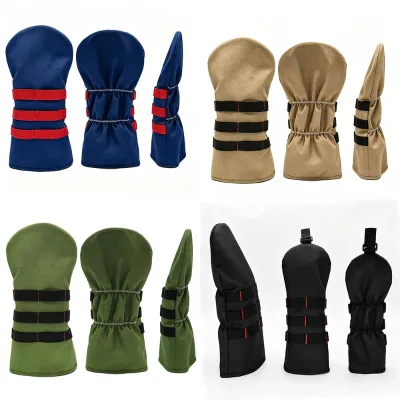 Manufacturer Supplier Club Protection Golf Headcover Set 3Pcs Vintage Design Nylon Waterproof Protection Driver Fairway UT Cover