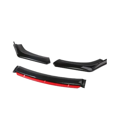 Universal Front Splitter Lip 4 Pieces Colored Black / Blue / Red / Yellow Fits on Cars Front Blade