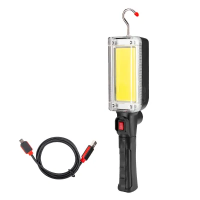 USB Charging Magnetic Hook Clip Torch Light 10W COB Portable Spotlight Outdoor Work Lamp With 18650 Battery LED Work Flashlight