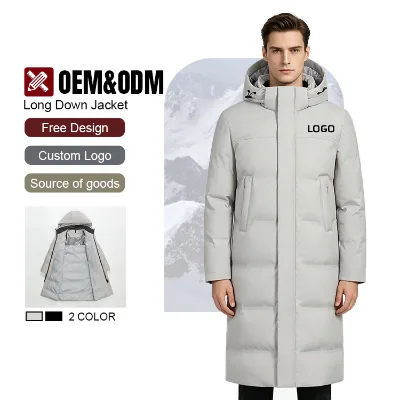 Men's Women's Winter Jacket Long Custom logo Outdoor Puffer Sport Wear Coat Wholesale Long-style Athletes Down Coat Jacket