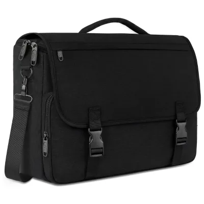 Custom Logo Men Business Shoulder Messenger Bags 15.6 Inch Black Laptop Bag for Men Women