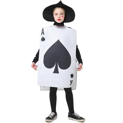 Black Heart Spades a Costume Children's Halloween Costume Children's Day Stage Performance Playing Cards