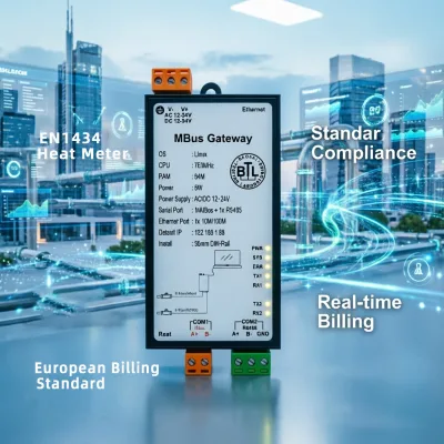 Sunfull MOD1011-MBus Gateway EN1434 Heat Meter Reader M-Bus Master to Modbus TCP Slave Converter for District Heating System