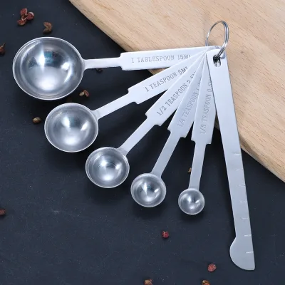 Custom 0.5ml 1.25ml 2.5ml 5ml 15ml Measuring Spoon Set Stainless Steel Kitchen Tablespoon and Teaspoon for Cooking and Baking