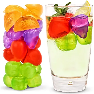 Food Grade Colorful Fruit Shaped Reusable Plastic Ice Cube