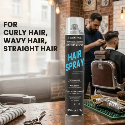 Custom Private Label Strong Hold Long Lasting Hair Spray Unisex Styling Fixative Waterproof Anti Frizz Volumizing Lacquer