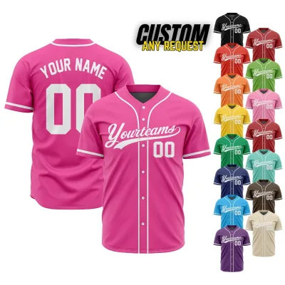 Custom Embroidery Mesh Jersey Plain Pattern Stitched Sportswear Short Sleeve Breathable Baseball & Softball Wear