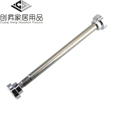 Stretchable Free-hole Punching Stainless Steel Shower Home 25mm Curtain Rod Anti-slip No-drilling Clothes Drying Rod