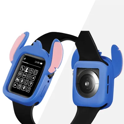 Lovely Cartoon Stitch Cover Soft Silicone Protector Bumper Protective Case for Apple Watch 7 1 2 3 4 5 38mm 42mm 40mm 44mm
