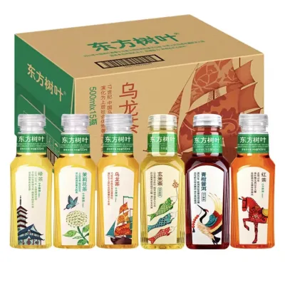Wholesale Nongfu Spring Oriental Tree Leaf 500ml Green Orange Pu'er Tea Exotic Snacks and Drinks