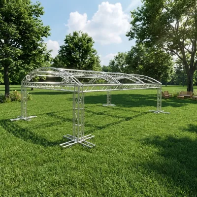 Custom Outdoor Curved Aluminum Truss Arch Structure for Stage Events Wedding Exhibitions with Modular Design Quick Installation