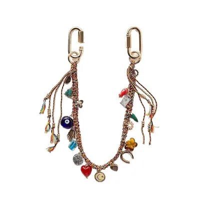2026 Stylish Lanyard Letter Beaded Keychain Beaded Star Turkish Evil Eye Pendant Aesthetic Charm Tassel Key Chain Girls Gifts