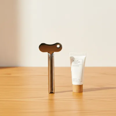 Stainless Steel Simple Toothpaste Tube Squeezer Dispenser Rolling Seat Holder Hand Cream Squeezer Home Bathroom Wall-Mounted