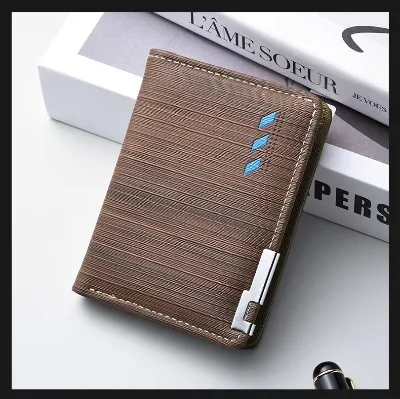 PU Leather Men's Slim Wallet & Credit Card Holder with Polyester Lining Fashion High Quality Design
